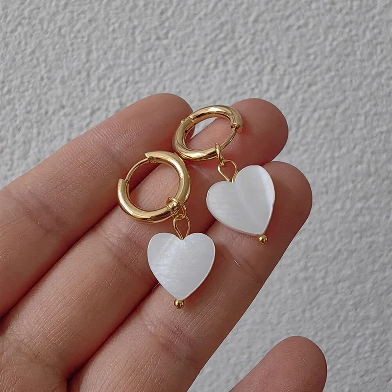 Boucles d'Oreilles Cœur Nacré - Irma