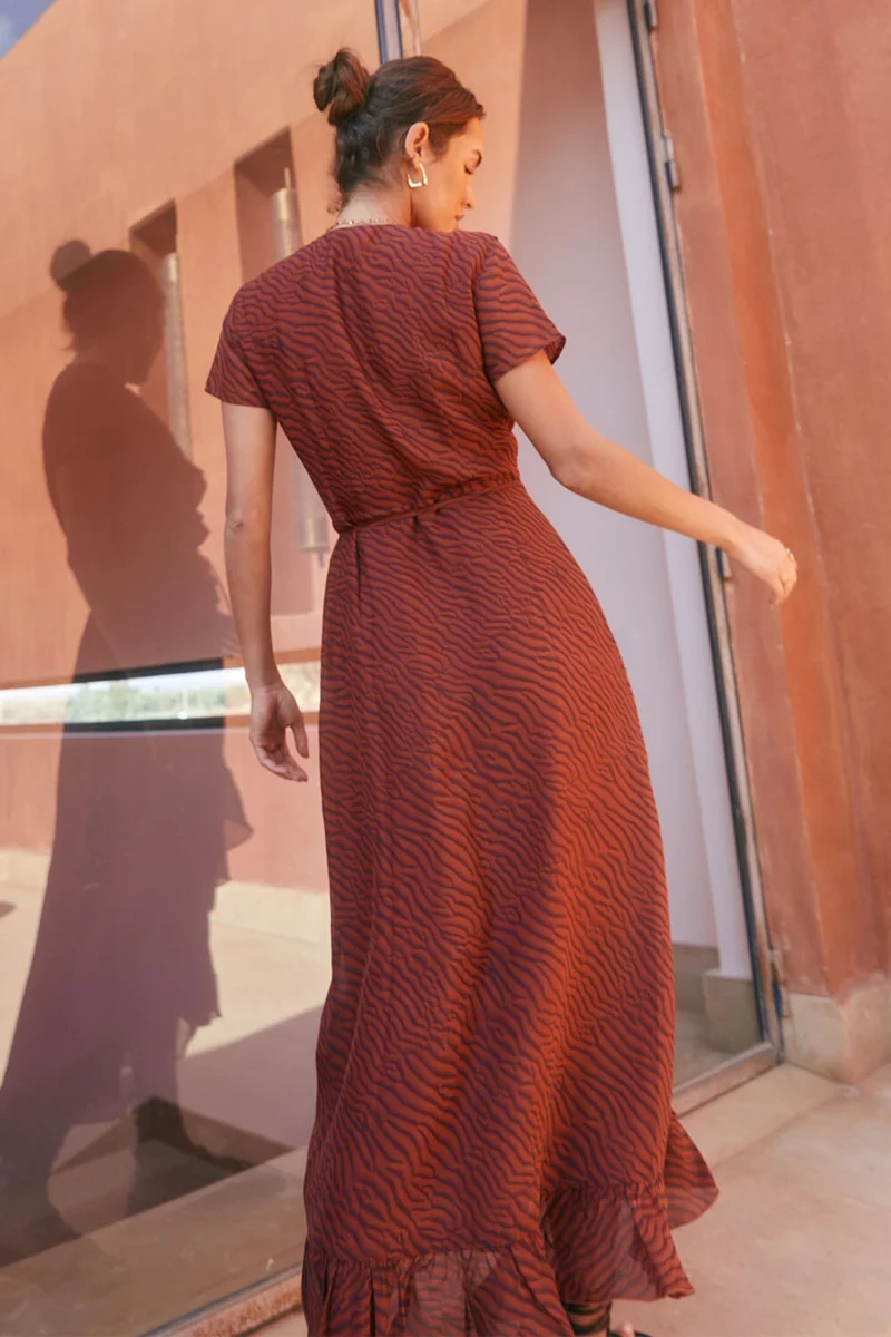 Robe Volage en soie Terre Cuite
