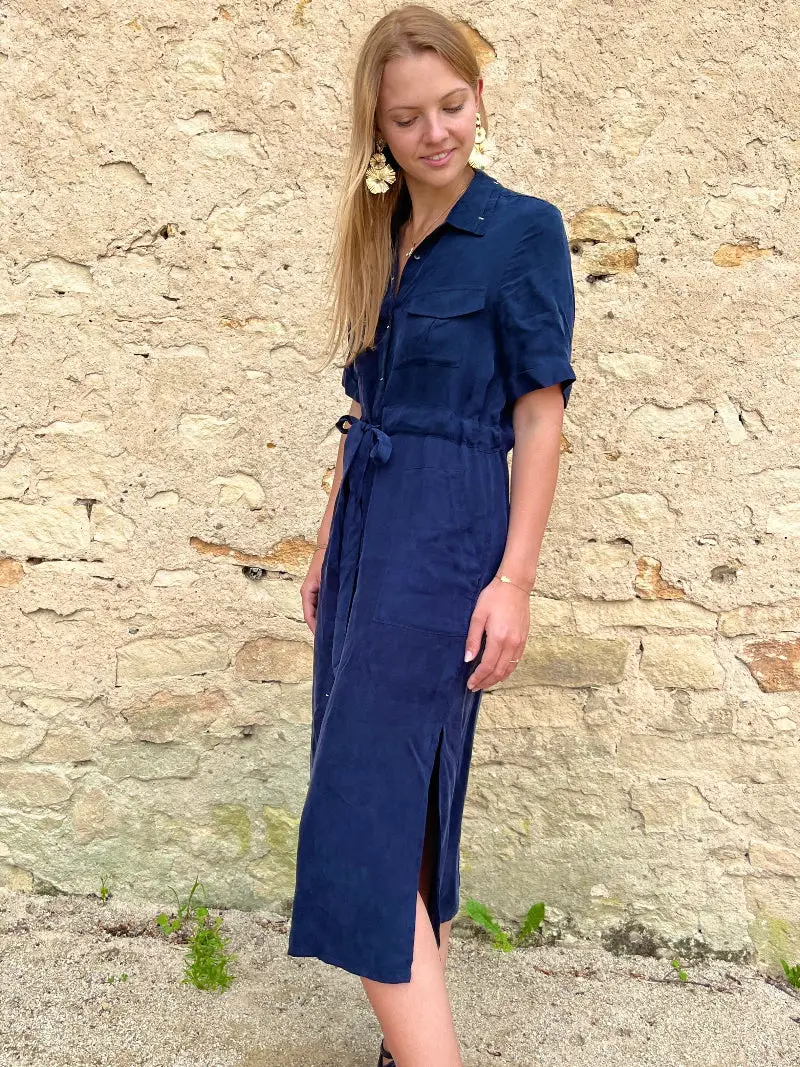 Robe Chemise Bleu Marine - Constance