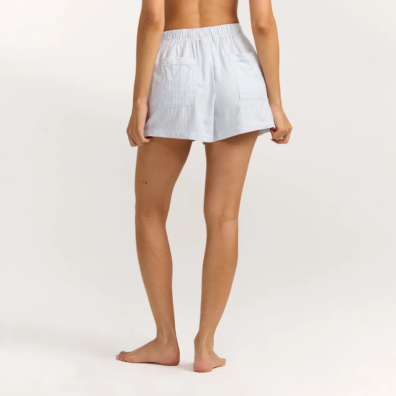 Short de Pyjama Woven Stripe - Rayures Bleues