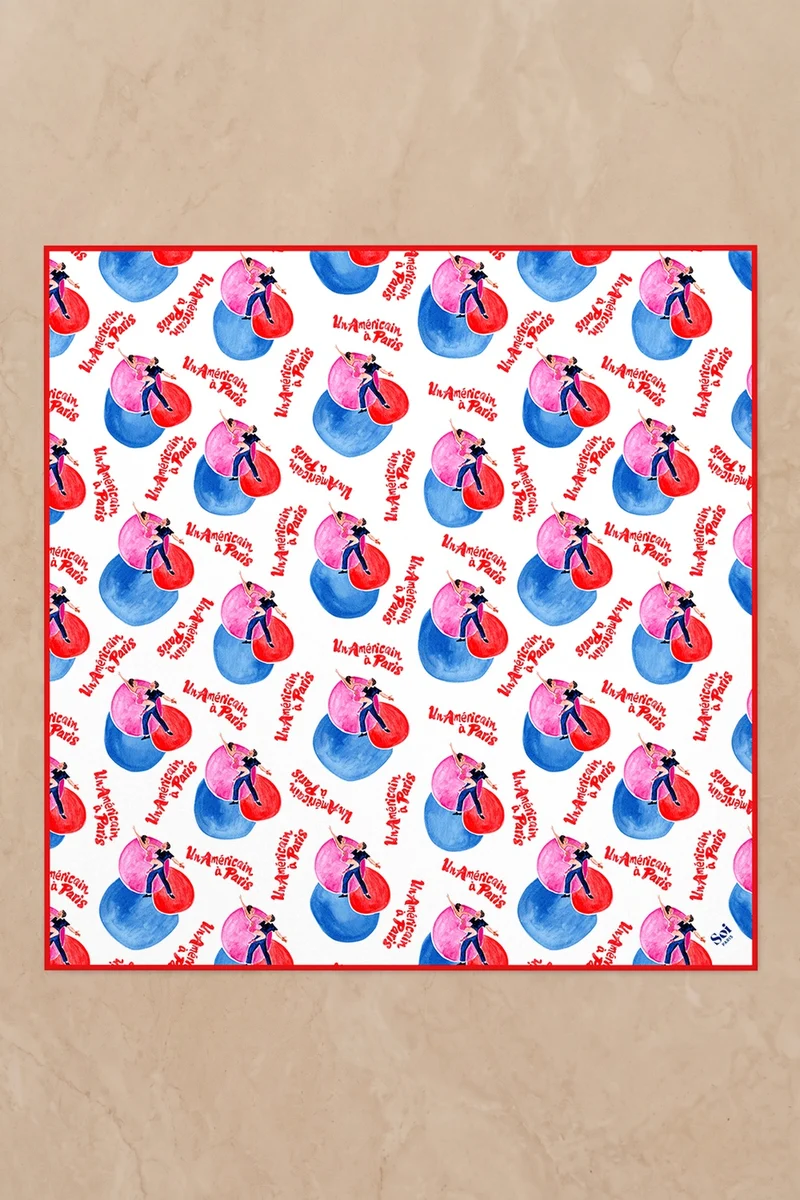Foulard en soie Un Américain à Paris