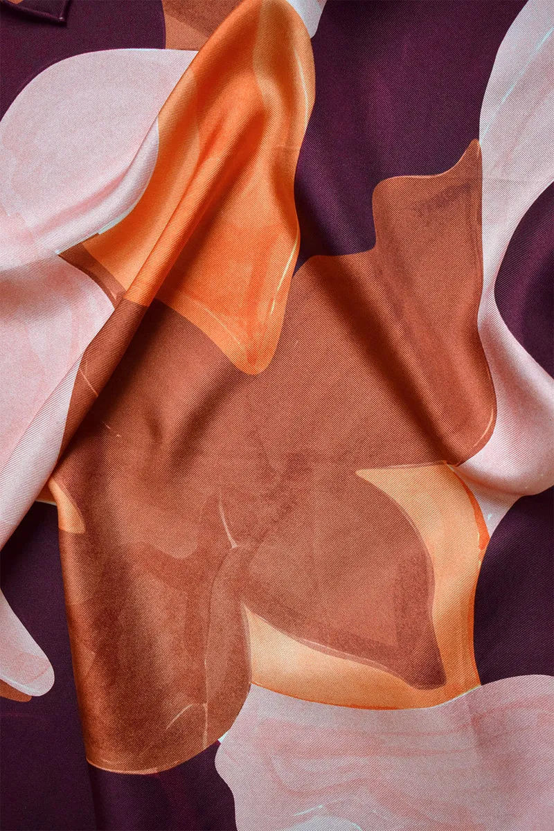 Foulard en soie L'Envol Terracotta