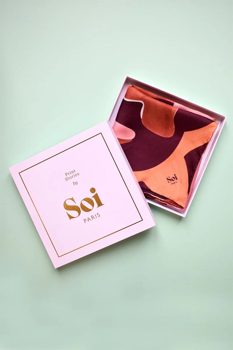 Foulard en soie L'Envol Terracotta