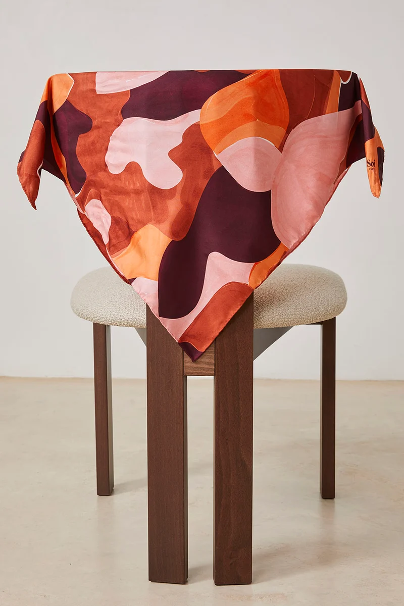 Foulard en soie L'Envol Terracotta