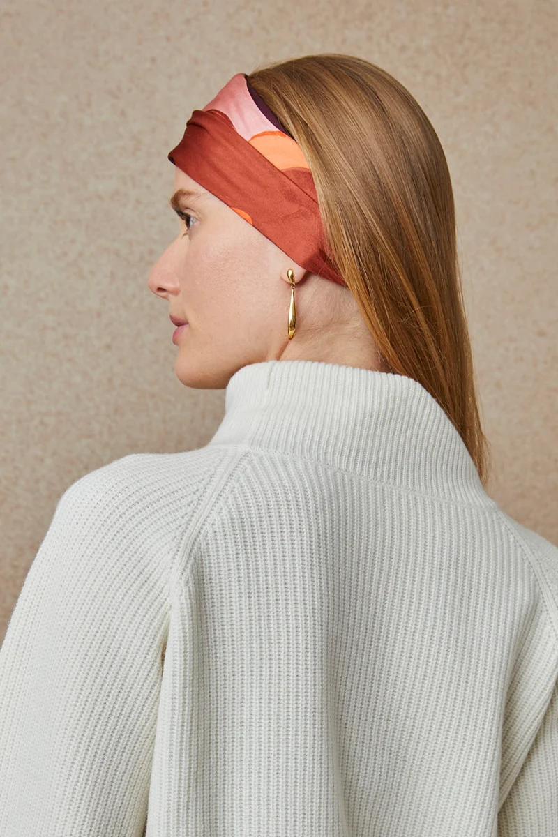 Foulard en soie L'Envol Terracotta