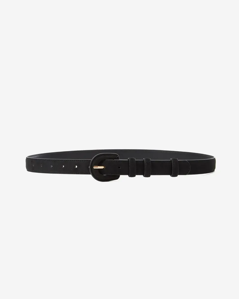 Ceinture en suédine boucle assortie noir Scotland