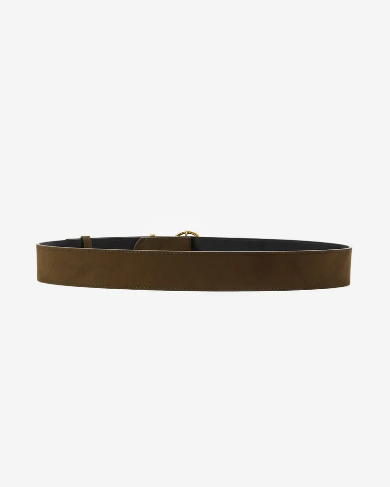 Ceinture en suédine boucle doré kaki Swinton