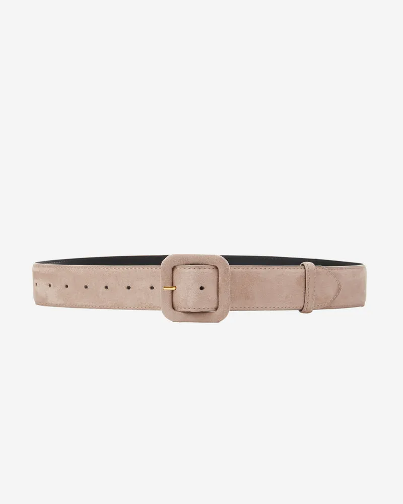 Ceinture en suédine boucle carrée assortie grege Alvaro