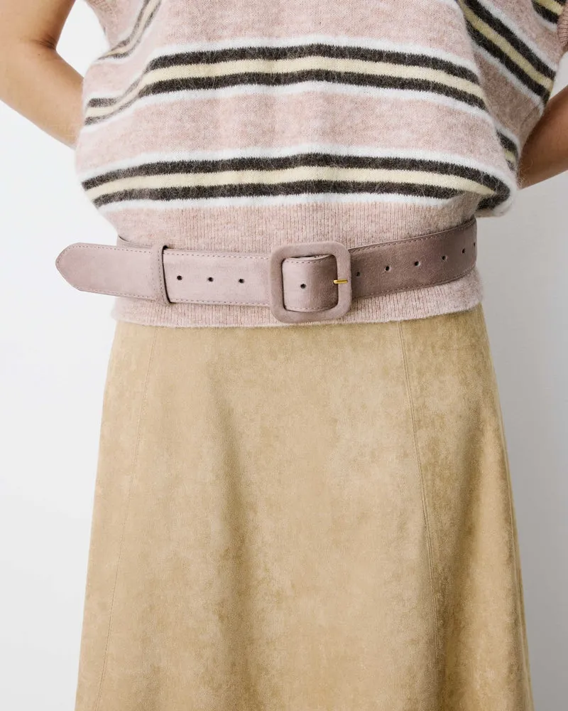 Ceinture en suédine boucle carrée assortie grege Alvaro