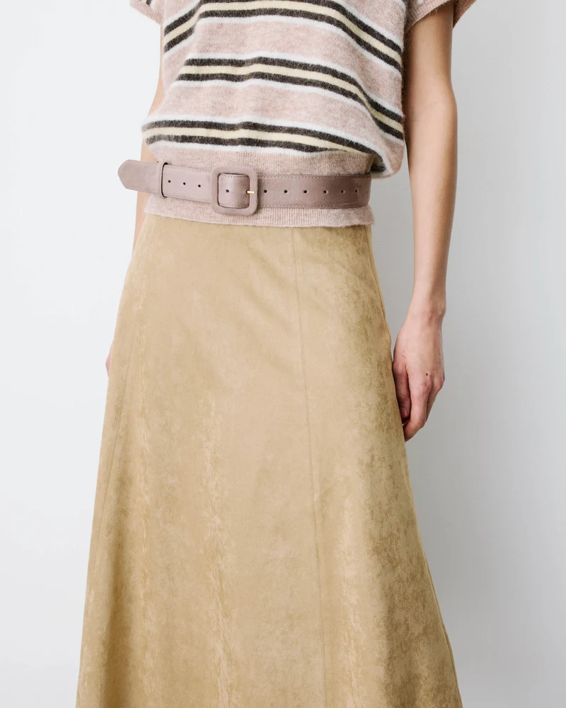 Ceinture en suédine boucle carrée assortie grege Alvaro