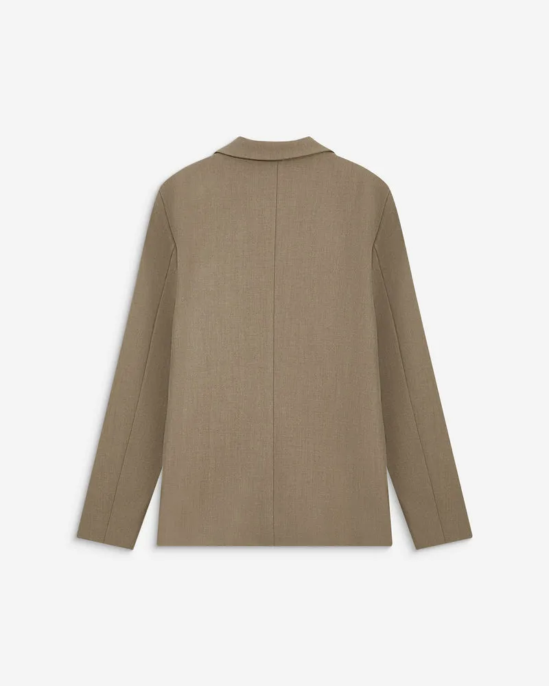 Blazer droit simple boutonnage à poches beige Alarick