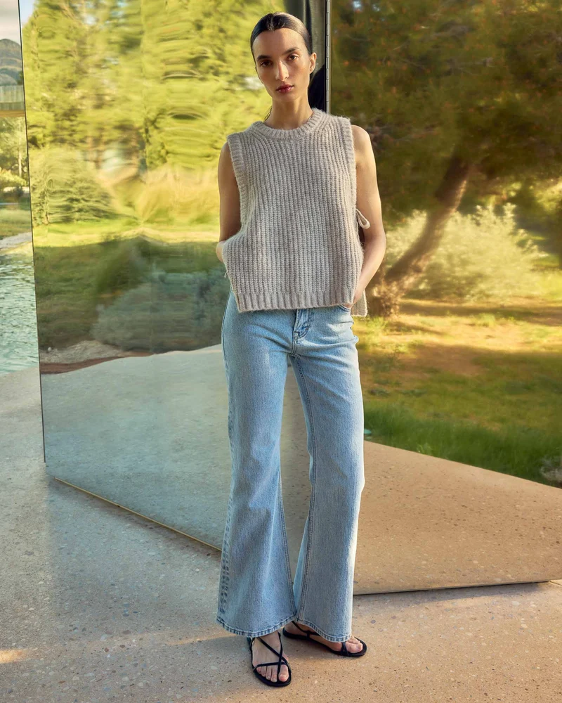Jean flare délavé taille mi haute skyblue Joseph
