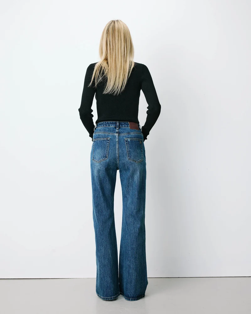 Jean flare délavé taille mi haute vintageblue Joseph