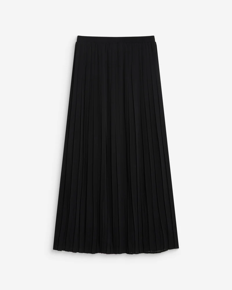 Jupe longue plissée noir Anissa