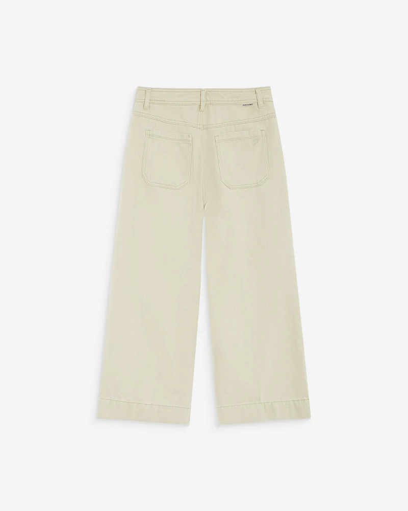 Jean 7/8 taille haute poches plaquées sable Johan