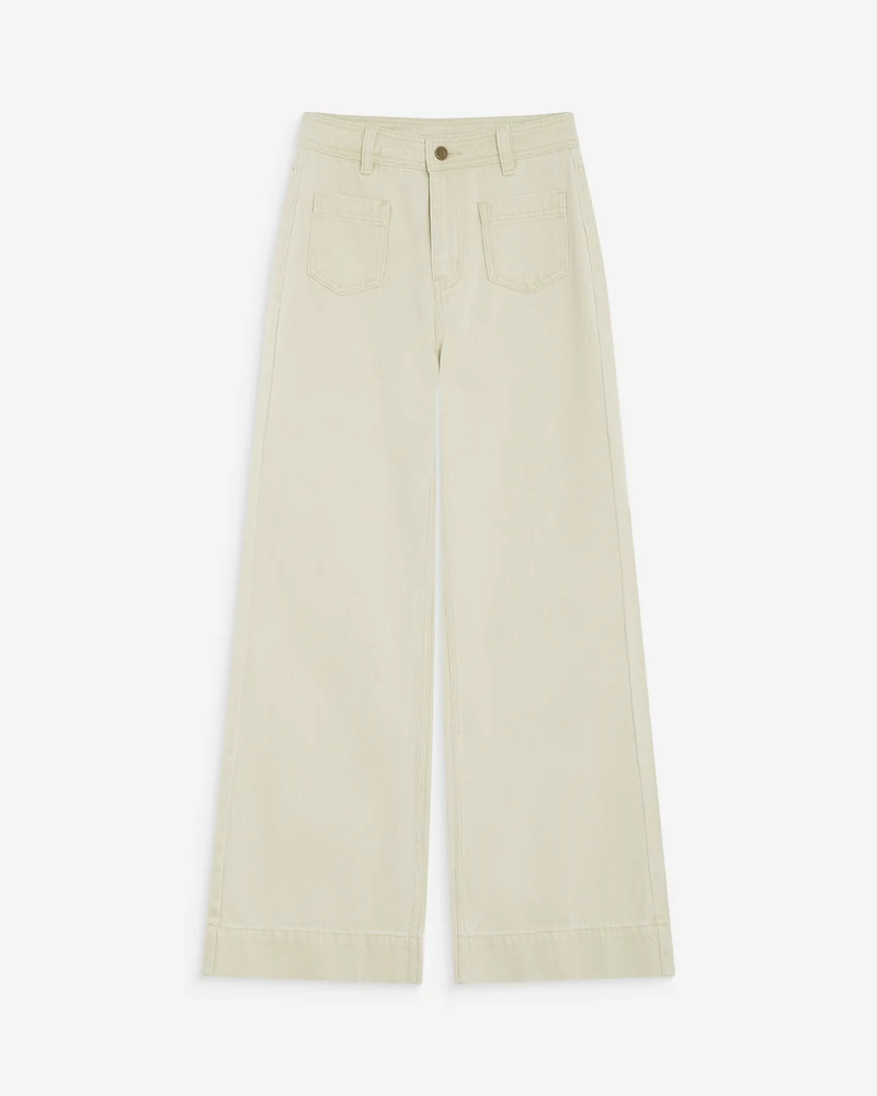 Jean droit taille haute poches plaquées sable Jacob
