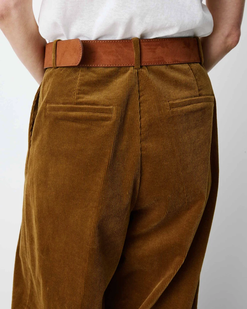 Pantalon oversize velours côtelé coffee Abriel