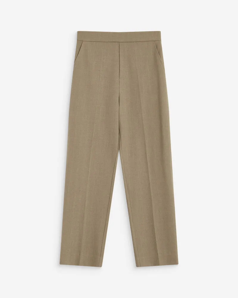 Pantalon cigarette court taille haute beige Armstrong