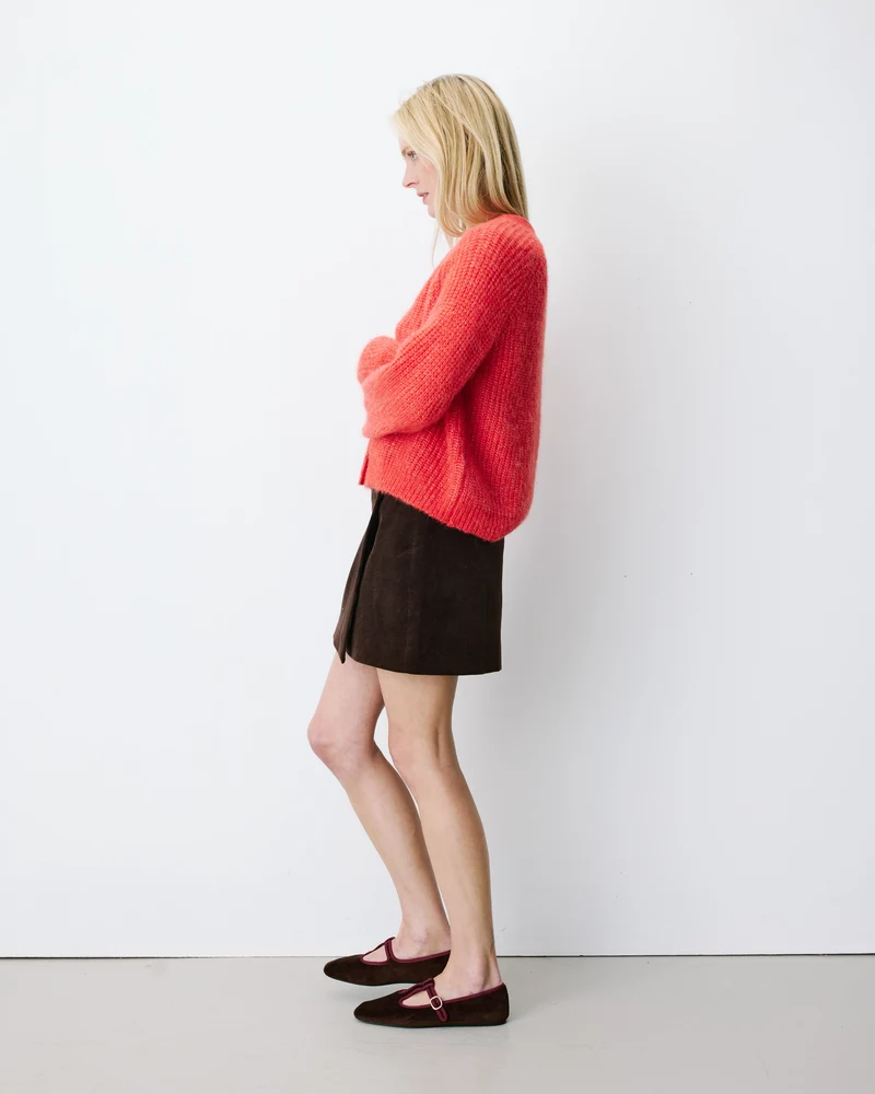 Cardigan oversize manches longues sanguine Saluda
