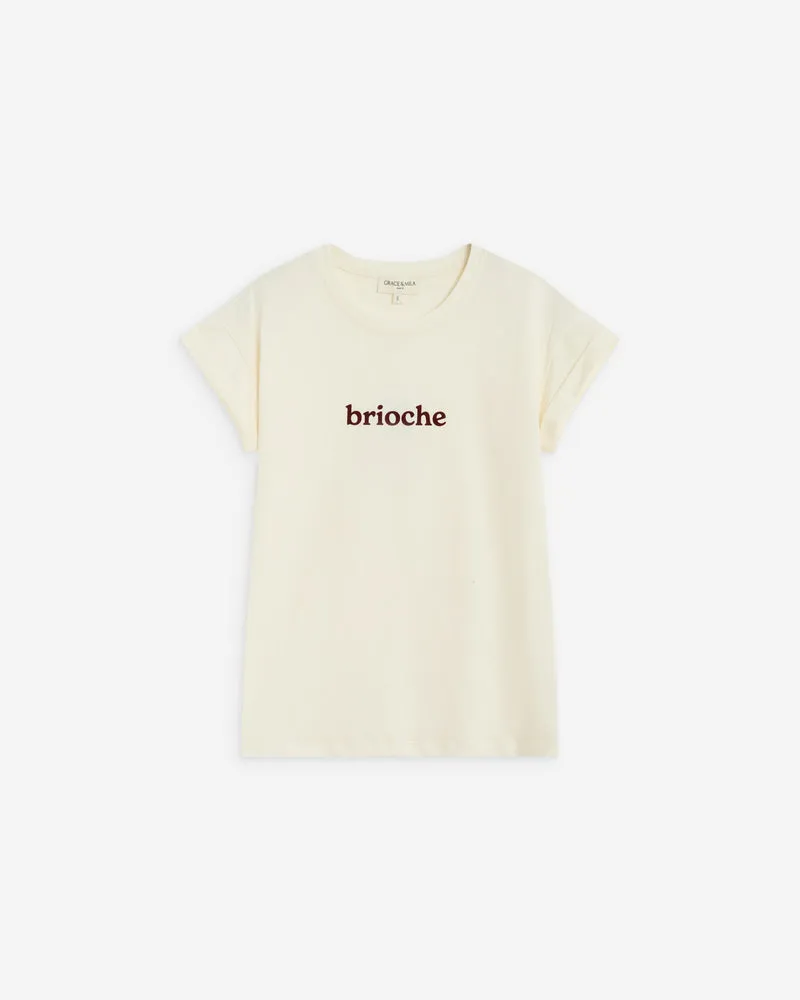 T-shirt en coton manches courtes à inscription sable Atlas