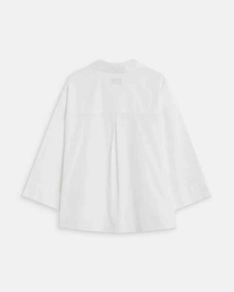 Blouse oversize manches larges en coton ivoire Ambre