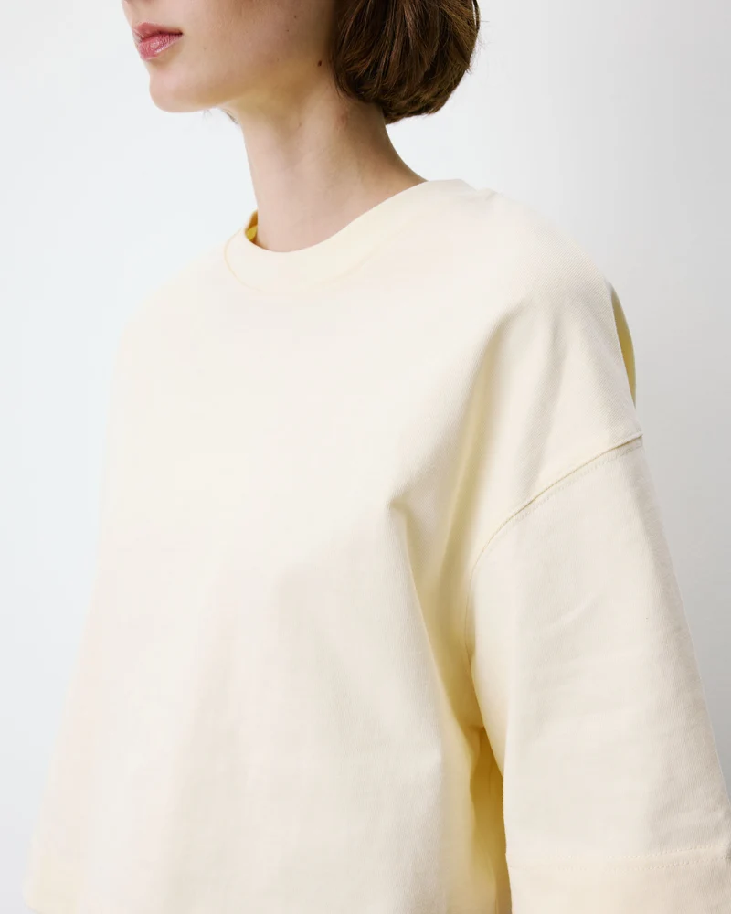 T-shirt oversize court en coton vanille Arvel
