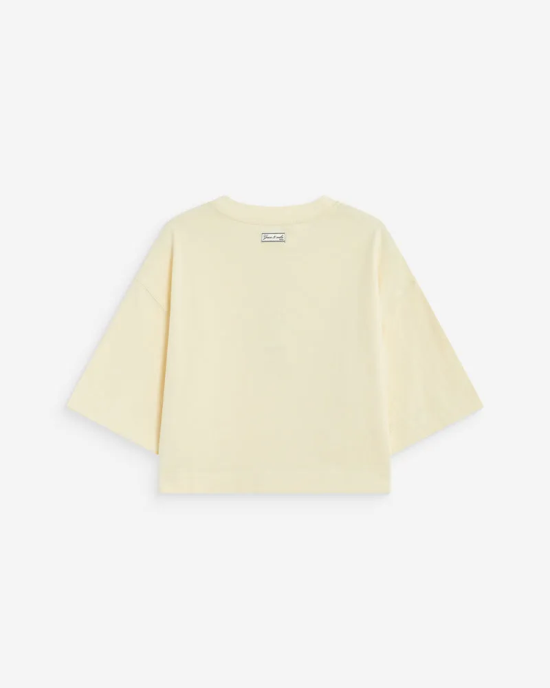 T-shirt oversize court en coton vanille Arvel