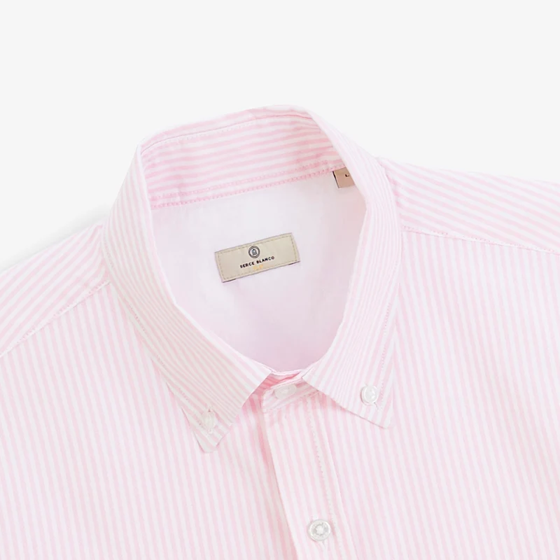Chemise manches longues Oxford coton rayée rose SBPLAY