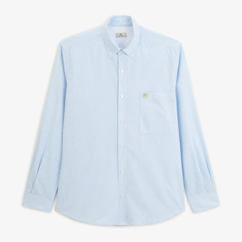 Chemise manches longues Oxford rayée bleu SBPLAY