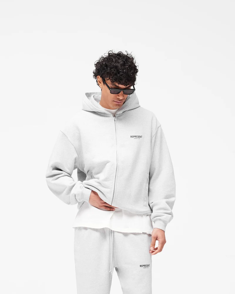 Represent Owners Club Zip Hoodie - Ash Grey