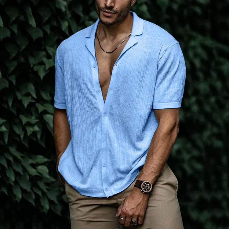 Leandro Chemise Homme Été – Chemise en Lin Respirante à Coupe Flatteuse pour Look Décontracté