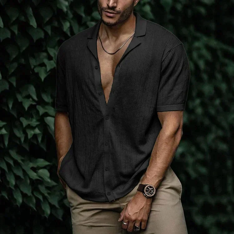 Leandro Chemise Homme Été – Chemise en Lin Respirante à Coupe Flatteuse pour Look Décontracté