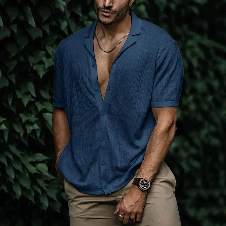 Leandro Chemise Homme Été – Chemise en Lin Respirante à Coupe Flatteuse pour Look Décontracté