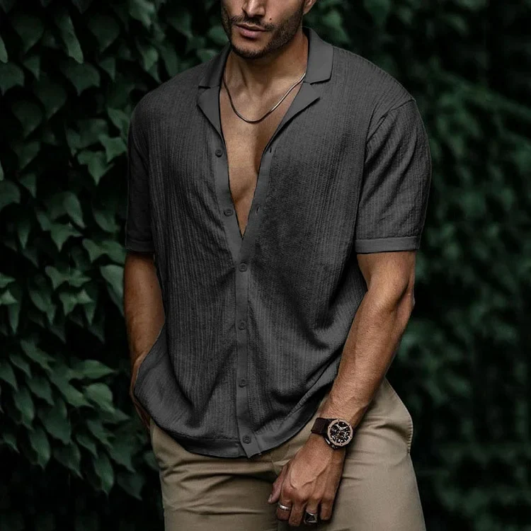 Leandro Chemise Homme Été – Chemise en Lin Respirante à Coupe Flatteuse pour Look Décontracté