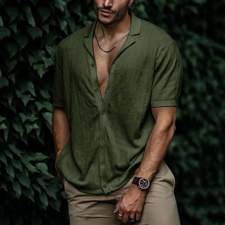 Leandro Chemise Homme Été – Chemise en Lin Respirante à Coupe Flatteuse pour Look Décontracté