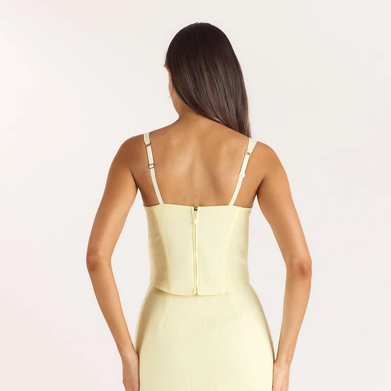 Top Corset à Armatures - Jaune Citron