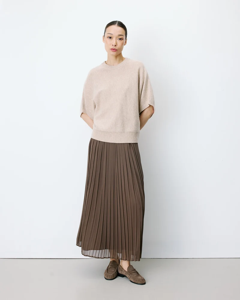 Pull oversize manches kimono 3/4 beige Almus