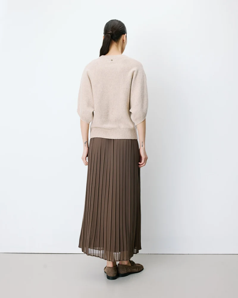 Pull oversize manches kimono 3/4 beige Almus