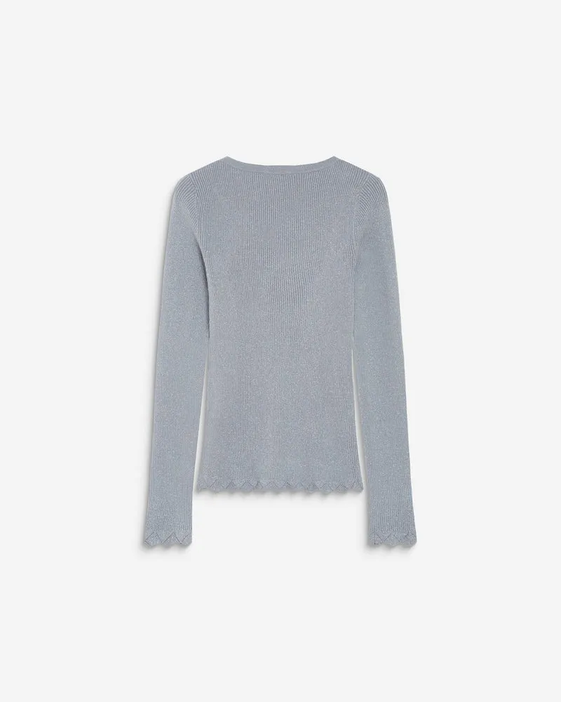 Pull ajusté en maille fine lurex ciel Abbott