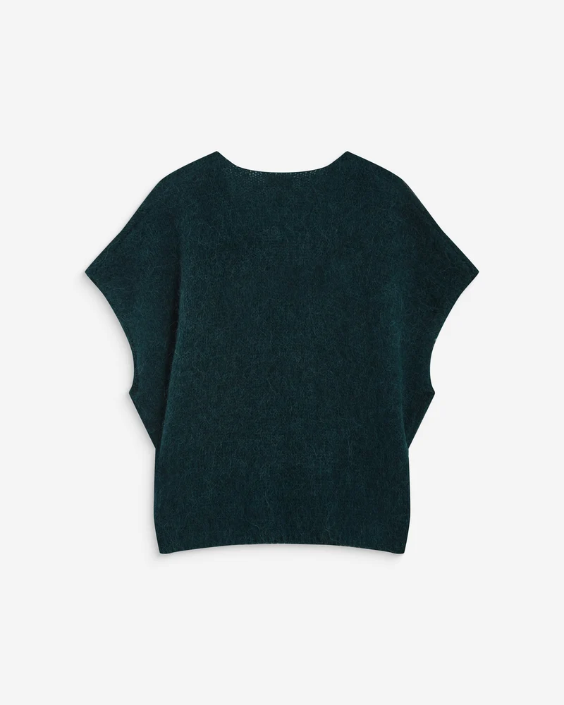 Pull ample sans manches en alpaga mélangé emeraude Atticus