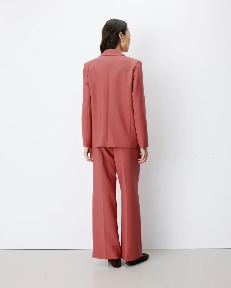 Blazer droit à boutonnage croisé blush Noix