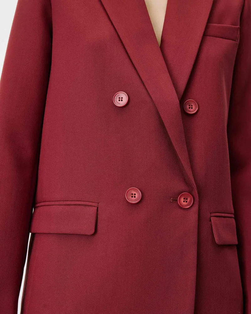 Blazer droit à boutonnage croisé terracotta Noix