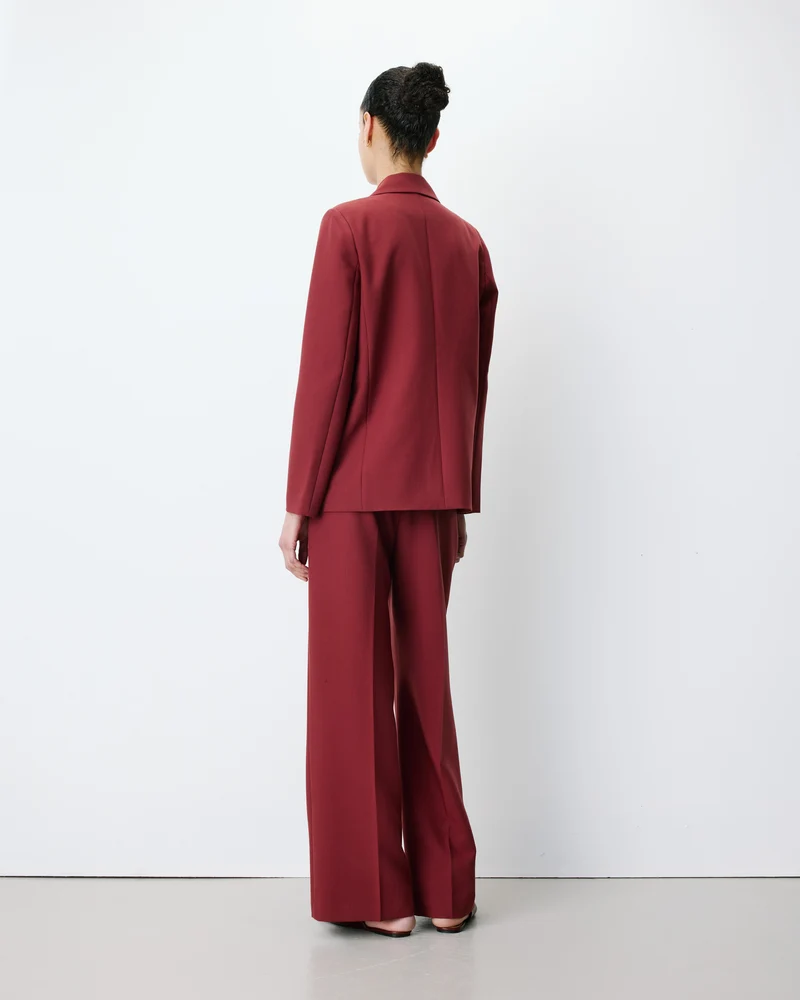 Blazer droit à boutonnage croisé terracotta Noix