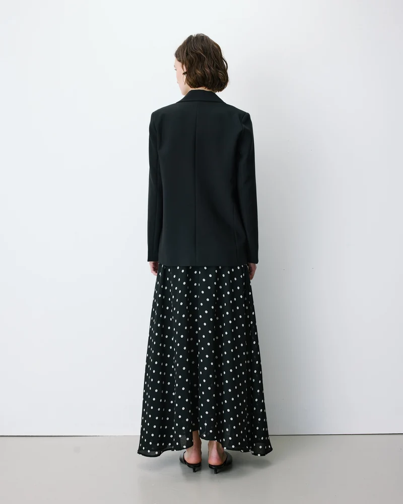 Blazer droit à boutonnage croisé noir Noix