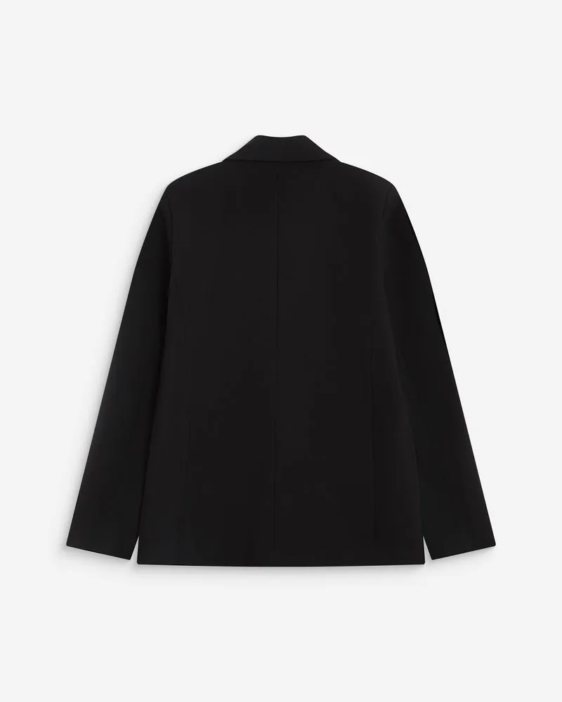 Blazer droit à boutonnage croisé noir Noix