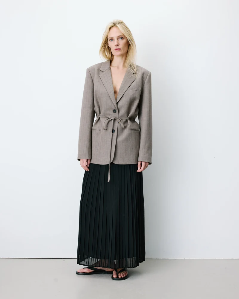 Blazer droit rayé cintré à la taille rayure Acario