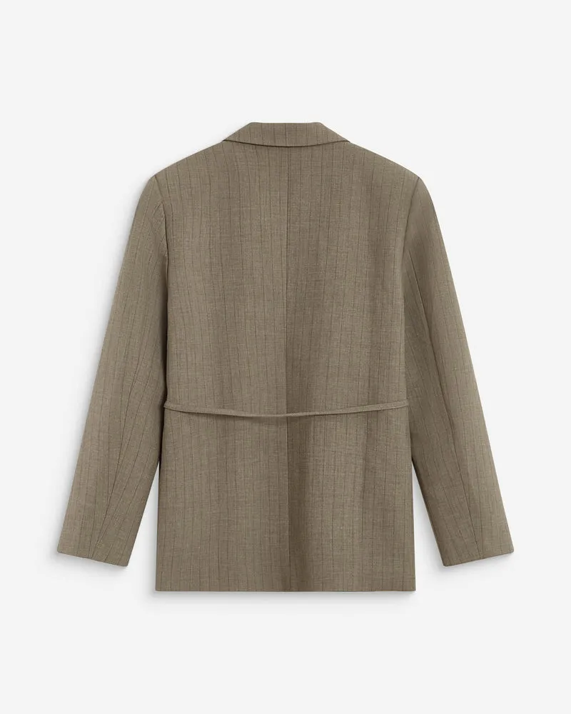 Blazer droit rayé cintré à la taille rayure Acario