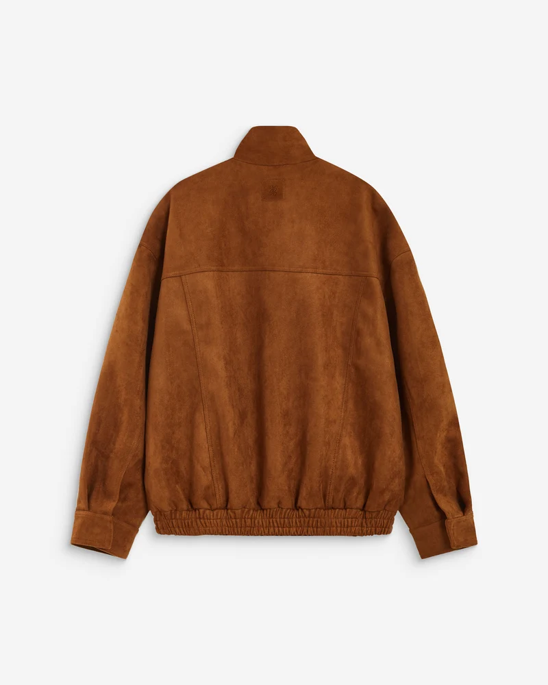 Veste oversize suédine col montant camel Arielle