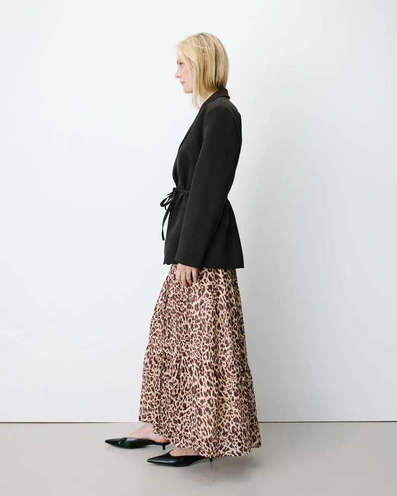 Blazer droit cintré à la taille chocolat Acario