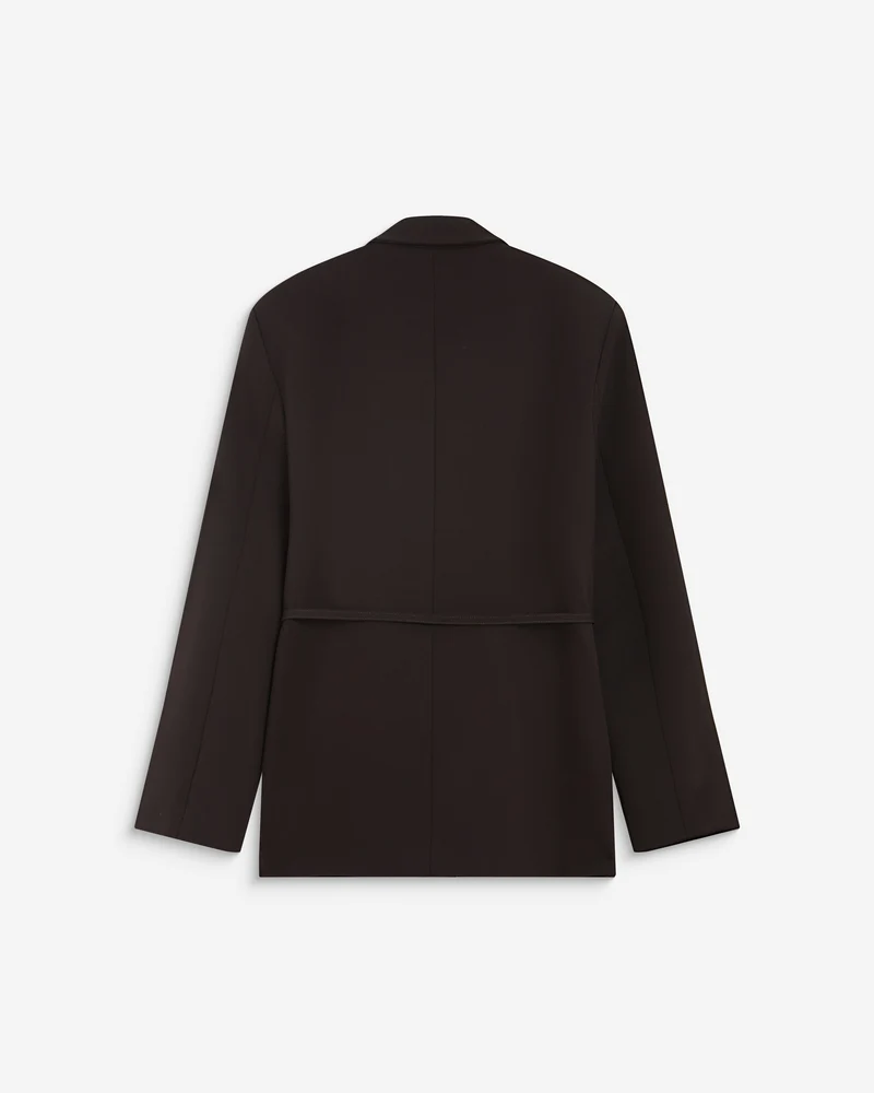 Blazer droit cintré à la taille chocolat Acario